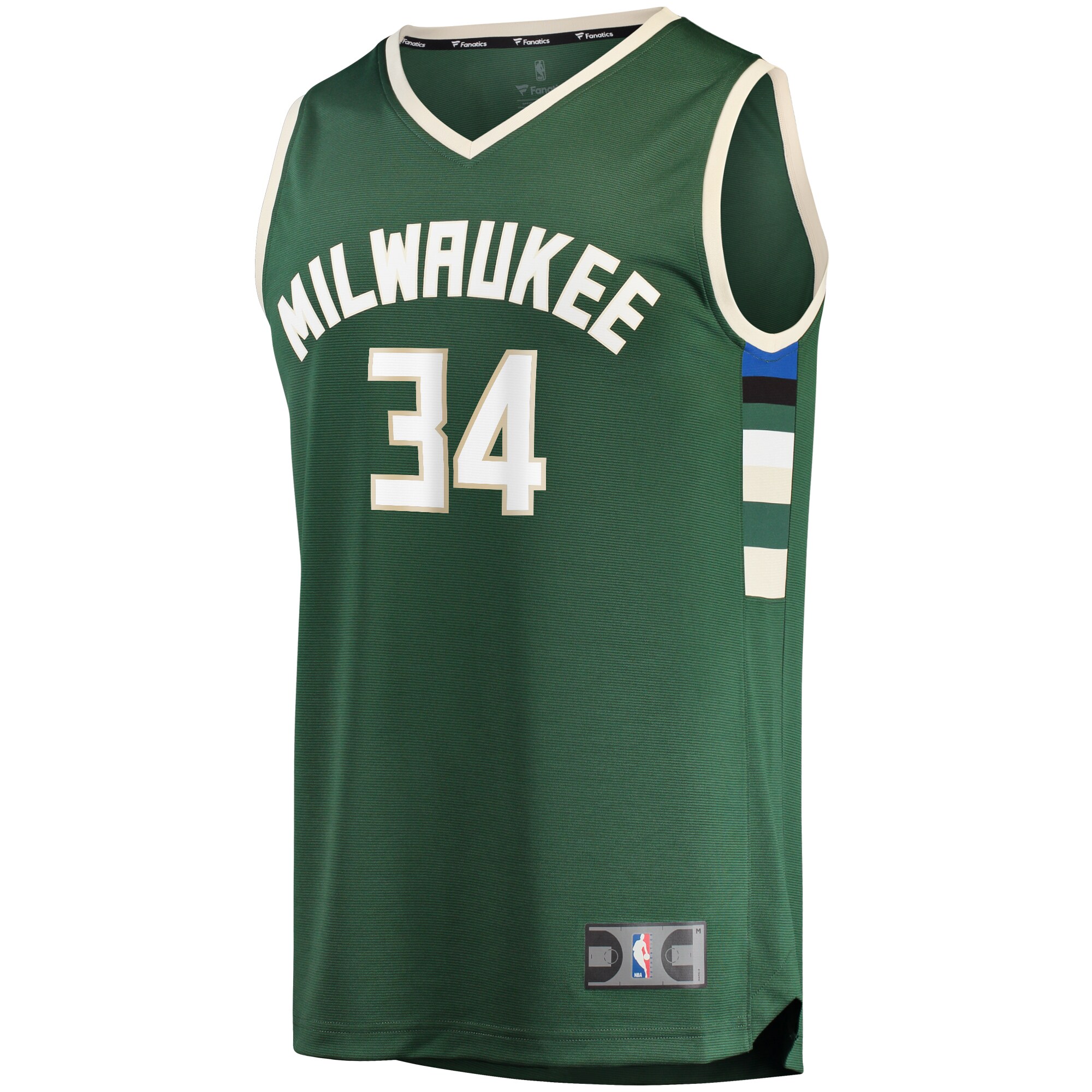 Alternative view of Giannis Antetokounmpo Milwaukee Bucks Fanatics Fast Break Replica Player Jersey - Icon Edition - Hunter Green
