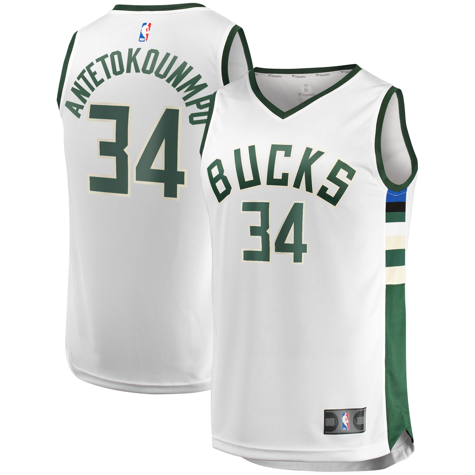 Giannis Antetokounmpo Milwaukee Bucks Fanatics Fast Break Replica Player Jersey – Association Edition – White