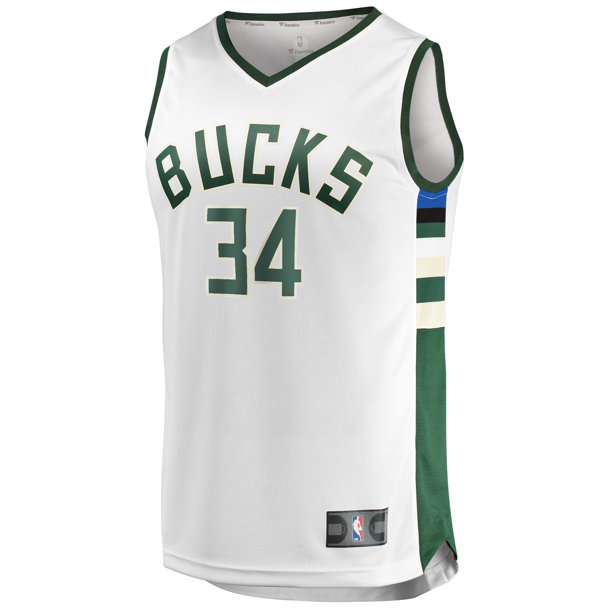 Alternative view of Giannis Antetokounmpo Milwaukee Bucks Fanatics Fast Break Replica Player Jersey – Association Edition – White
