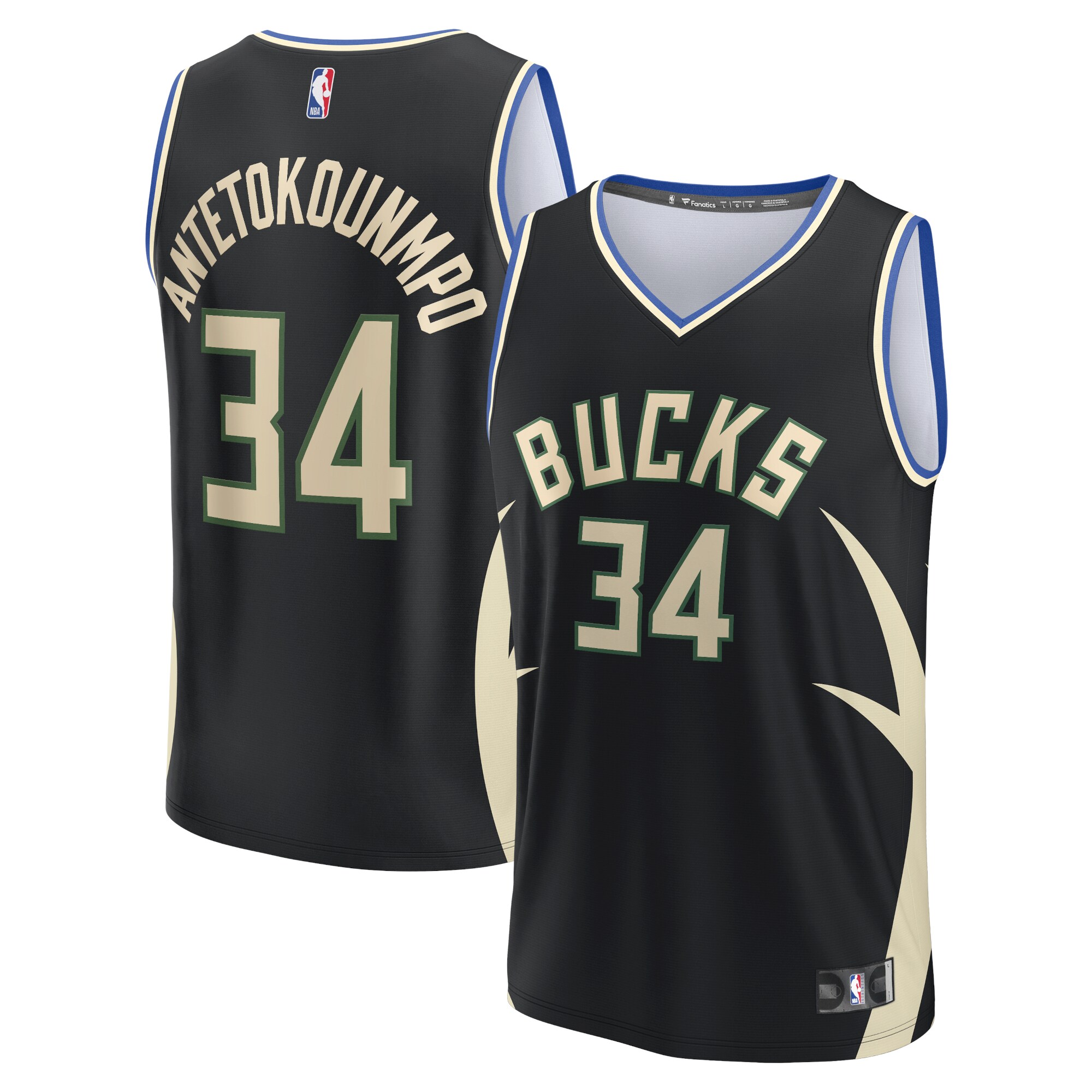Giannis Antetokounmpo Milwaukee Bucks Fanatics Fast Break Replica Player Jersey – Statement Edition – Black
