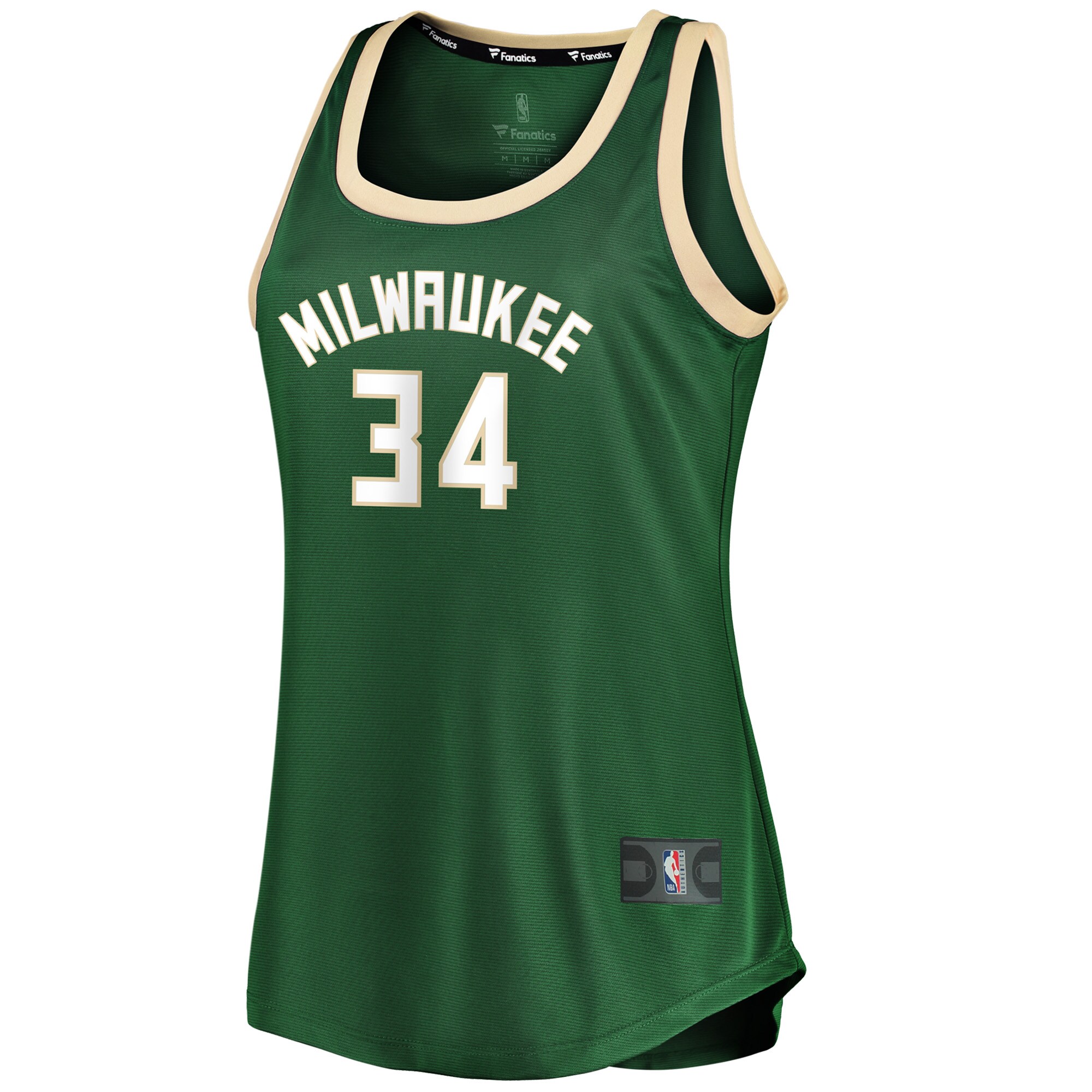 Alternative view of Giannis Antetokounmpo Milwaukee Bucks Fanatics Women's Fast Break Tank Jersey - Icon Edition - Hunter Green