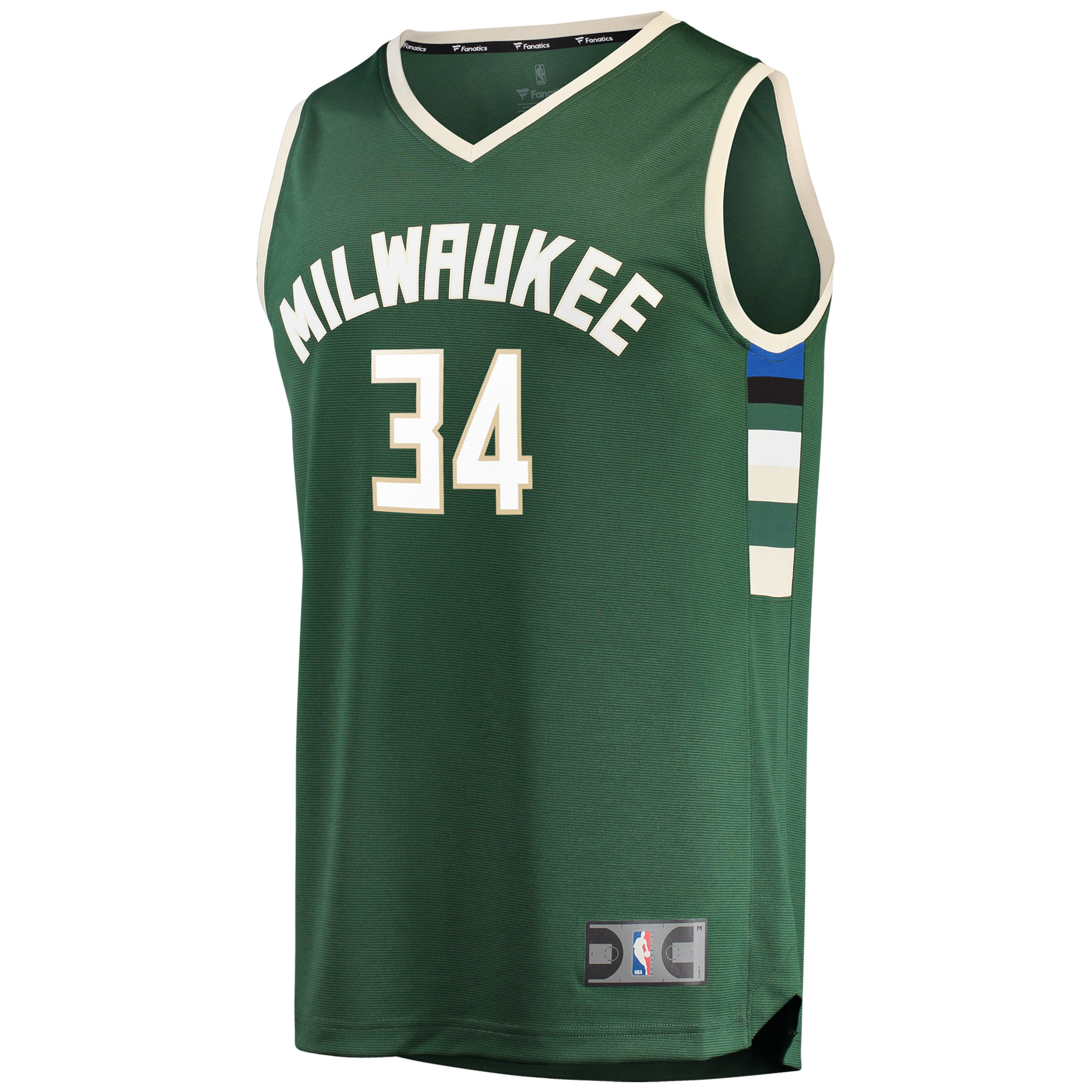 Alternative view of Giannis Antetokounmpo Milwaukee Bucks Fanatics Youth Fast Break Player Jersey Green - Icon Edition