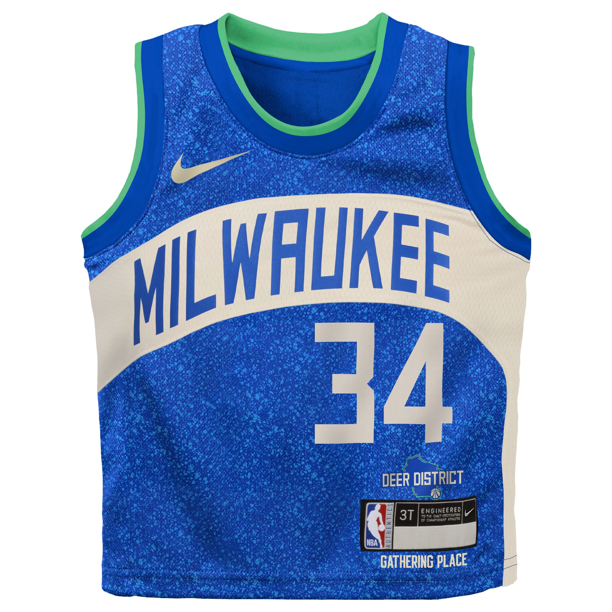 Alternative view of Giannis Antetokounmpo Milwaukee Bucks Infant Swingman Replica Jersey - City Edition - Royal