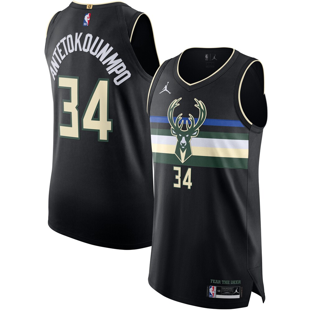 Giannis Antetokounmpo Milwaukee Bucks Jordan Brand 2020/21 Swingman Jersey - Statement Edition - Black