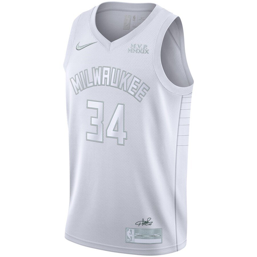 Alternative view of Giannis Antetokounmpo Milwaukee Bucks Mvp Authentic Performance Jersey - White