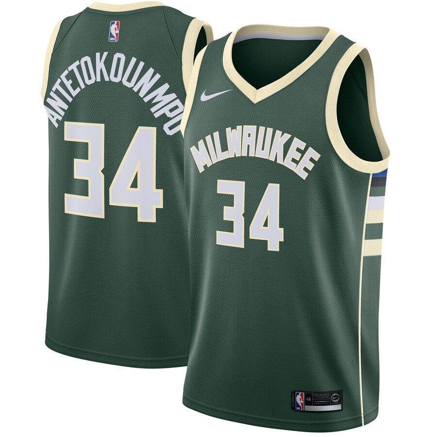 Giannis Antetokounmpo Milwaukee Bucks Swingman Jersey Green - Icon Edition