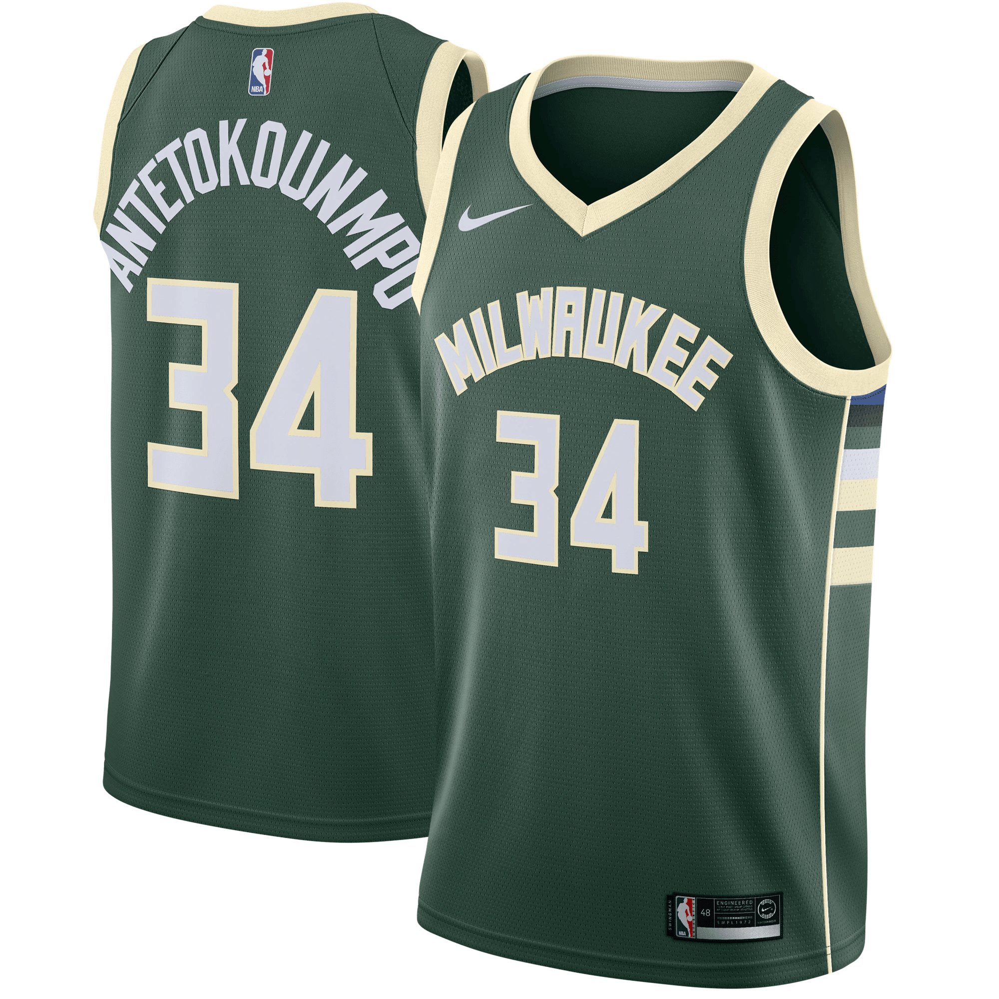 Giannis Antetokounmpo Milwaukee Bucks Swingman Jersey Green - Icon Edition Jersey - JS131 