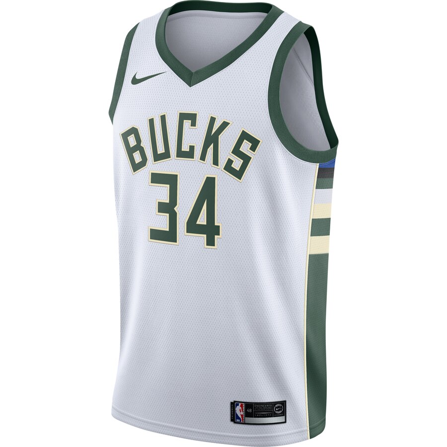 Alternative view of Giannis Antetokounmpo Milwaukee Bucks Swingman Jersey White - Association Edition