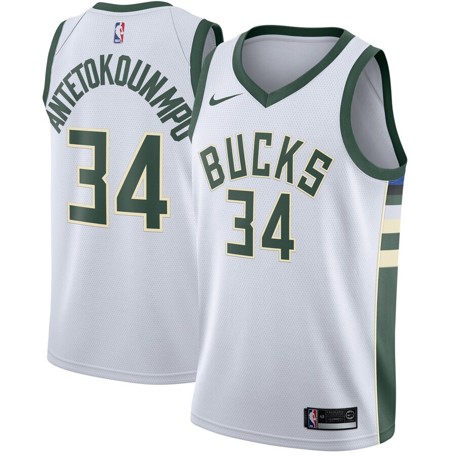 Giannis Antetokounmpo Milwaukee Bucks Swingman Jersey White - Association Edition
