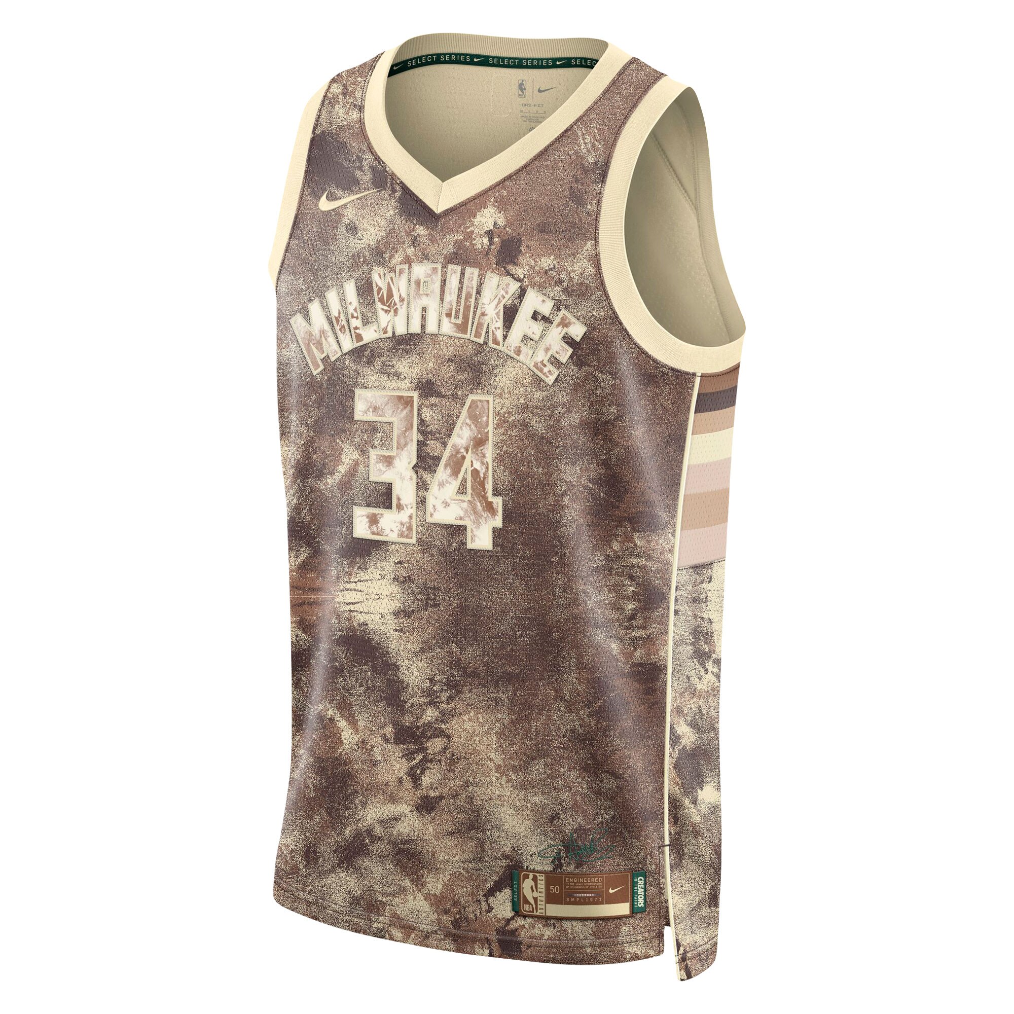 Alternative view of Giannis Antetokounmpo Milwaukee Bucks Unisex Select Series Swingman Jersey - Brown