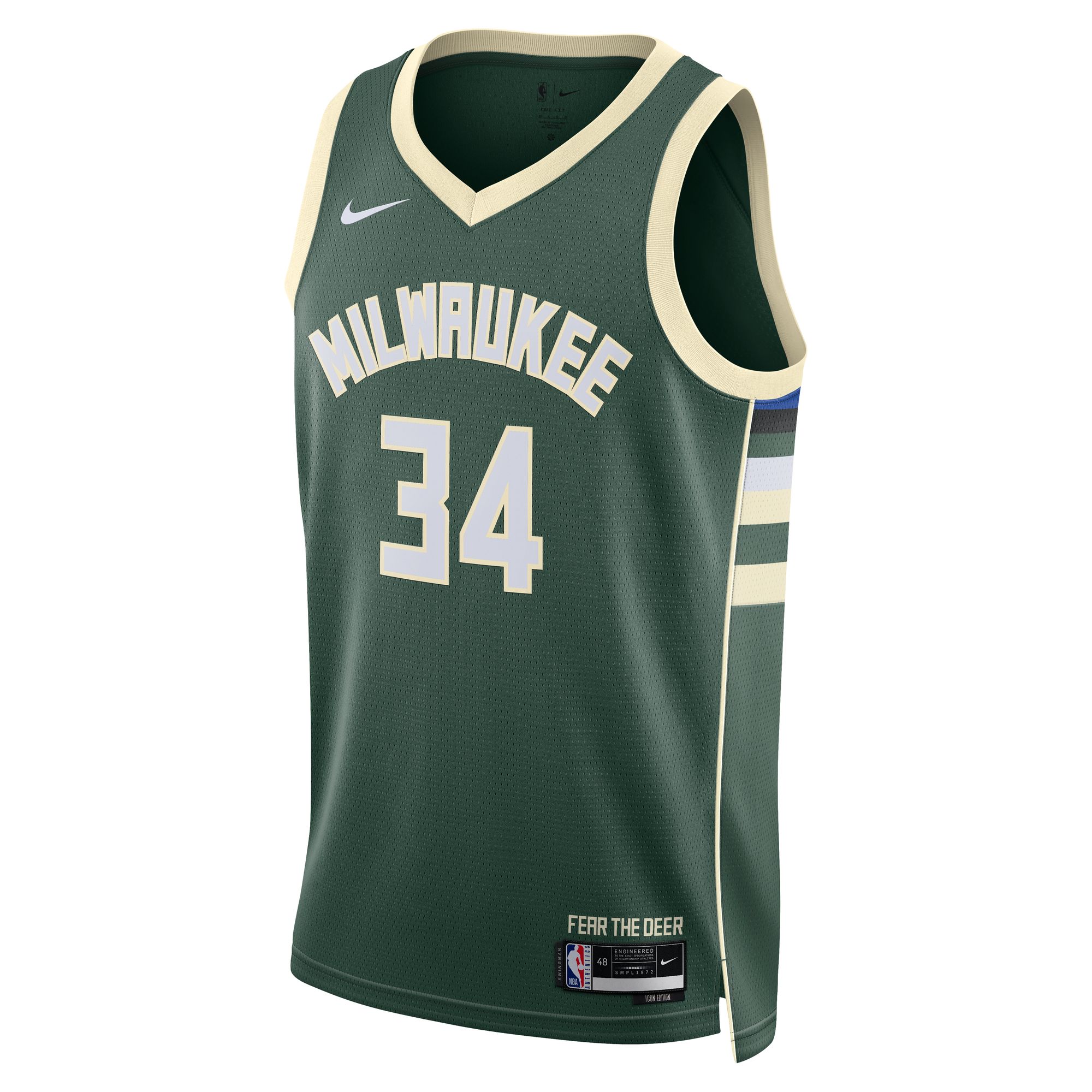 Alternative view of Giannis Antetokounmpo Milwaukee Bucks Unisex Swingman Jersey - Icon Edition - Hunter Green