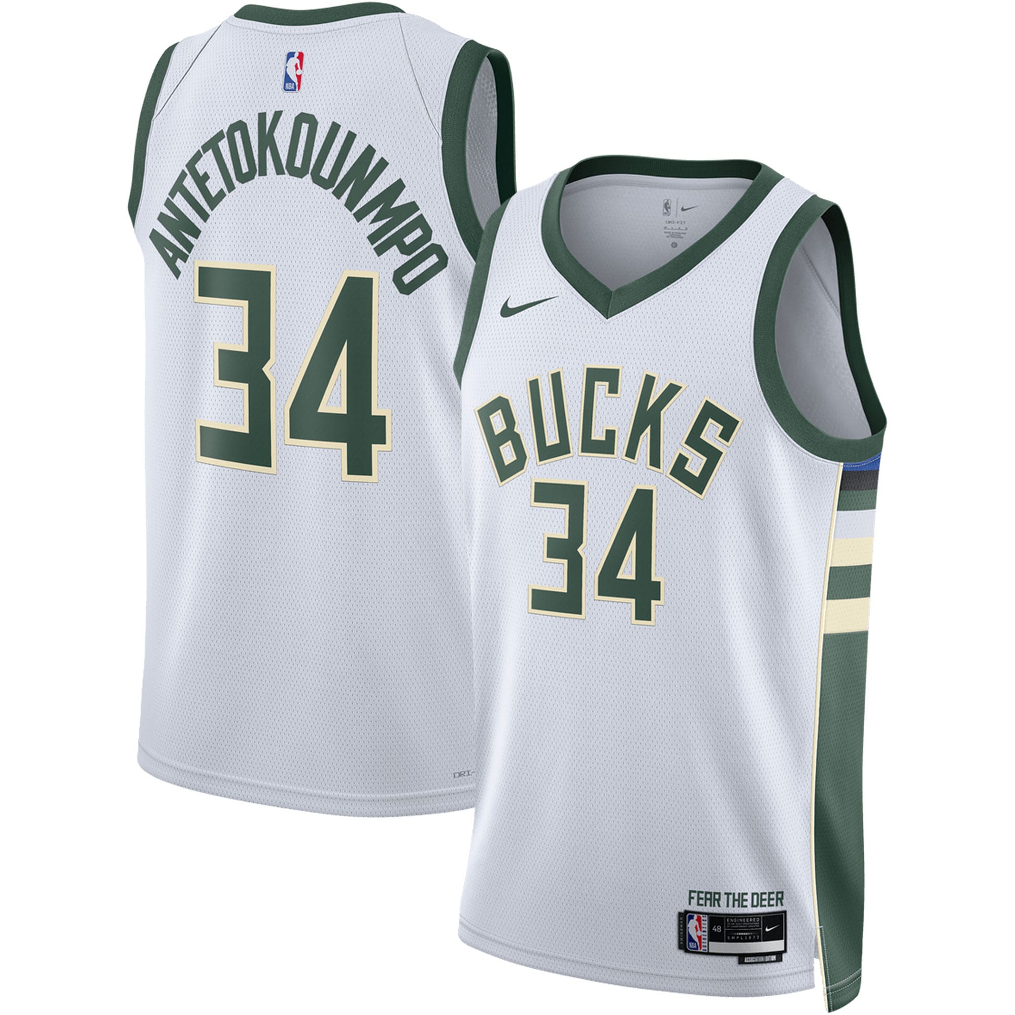 Alternative view of Giannis Antetokounmpo Milwaukee Bucks Unisex Swingman Jersey – Association Edition – White