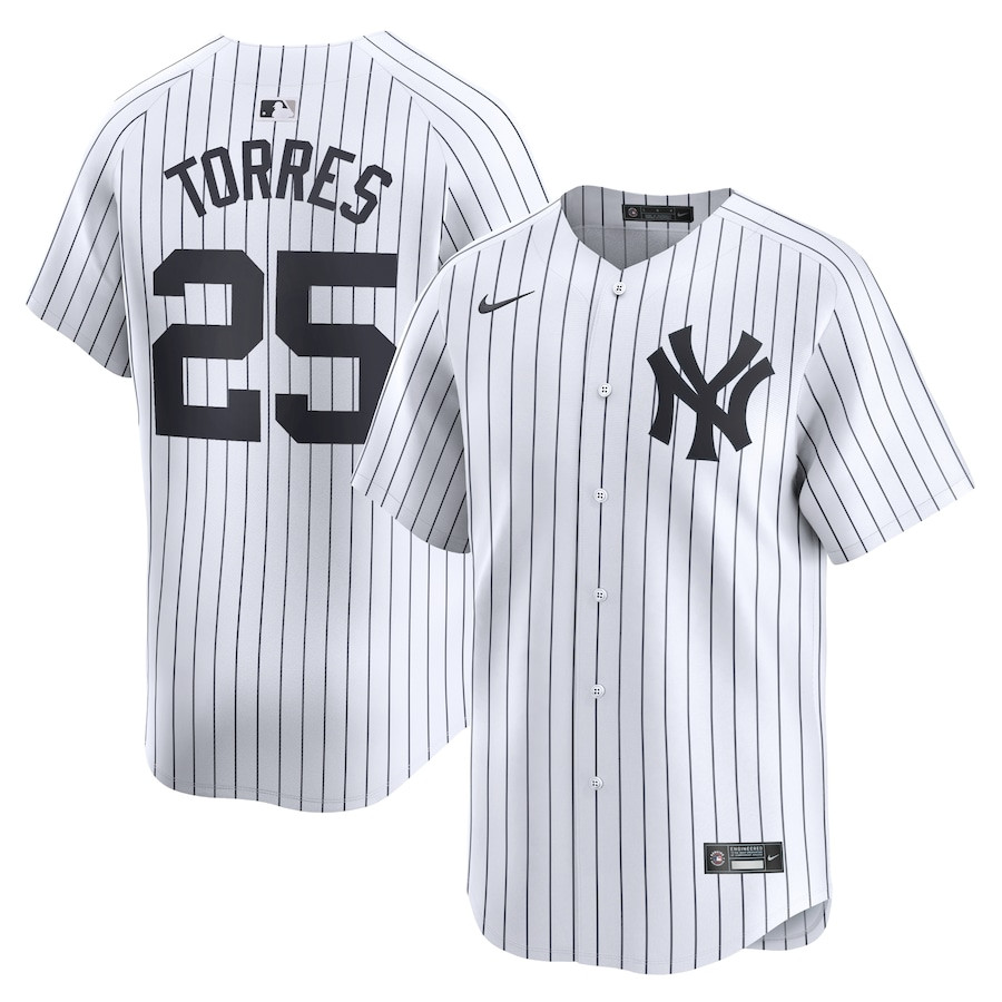 Gleyber Torres 25 New York Yankees Home Limited Player Men Jersey - White 