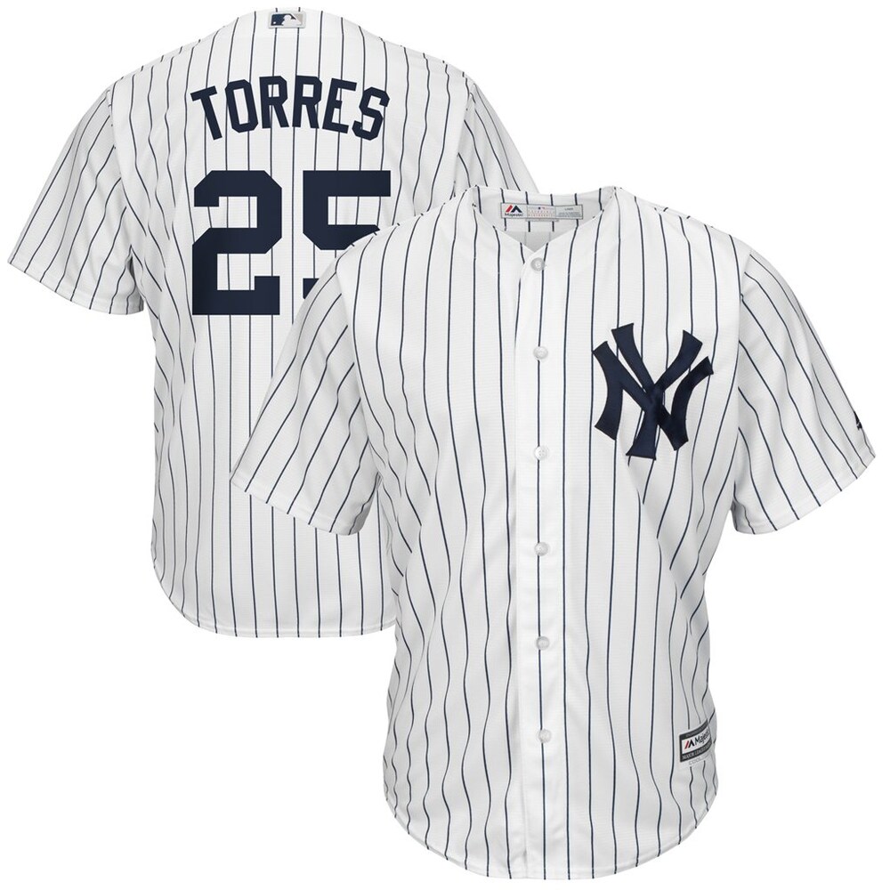 Gleyber Torres New York Yankees Majestic Home Big & Tall Cool Base Player Jersey - White/navy