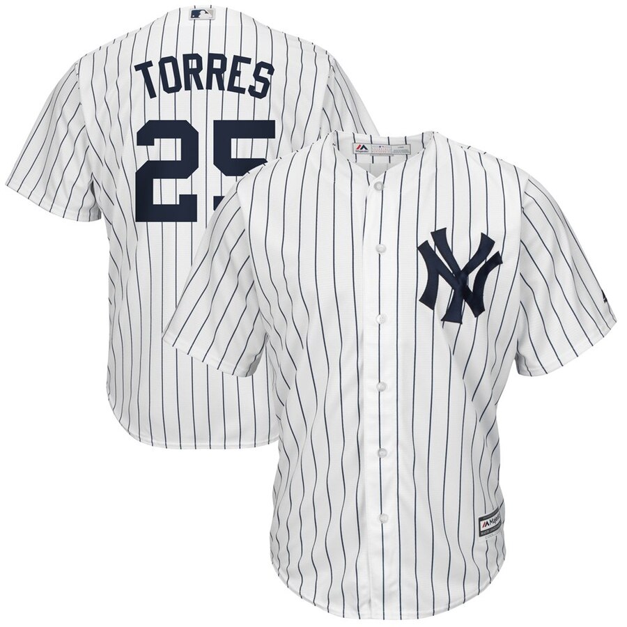 Gleyber Torres New York Yankees Majestic Home Big And Tall Cool Base Player Jersey - White Navy