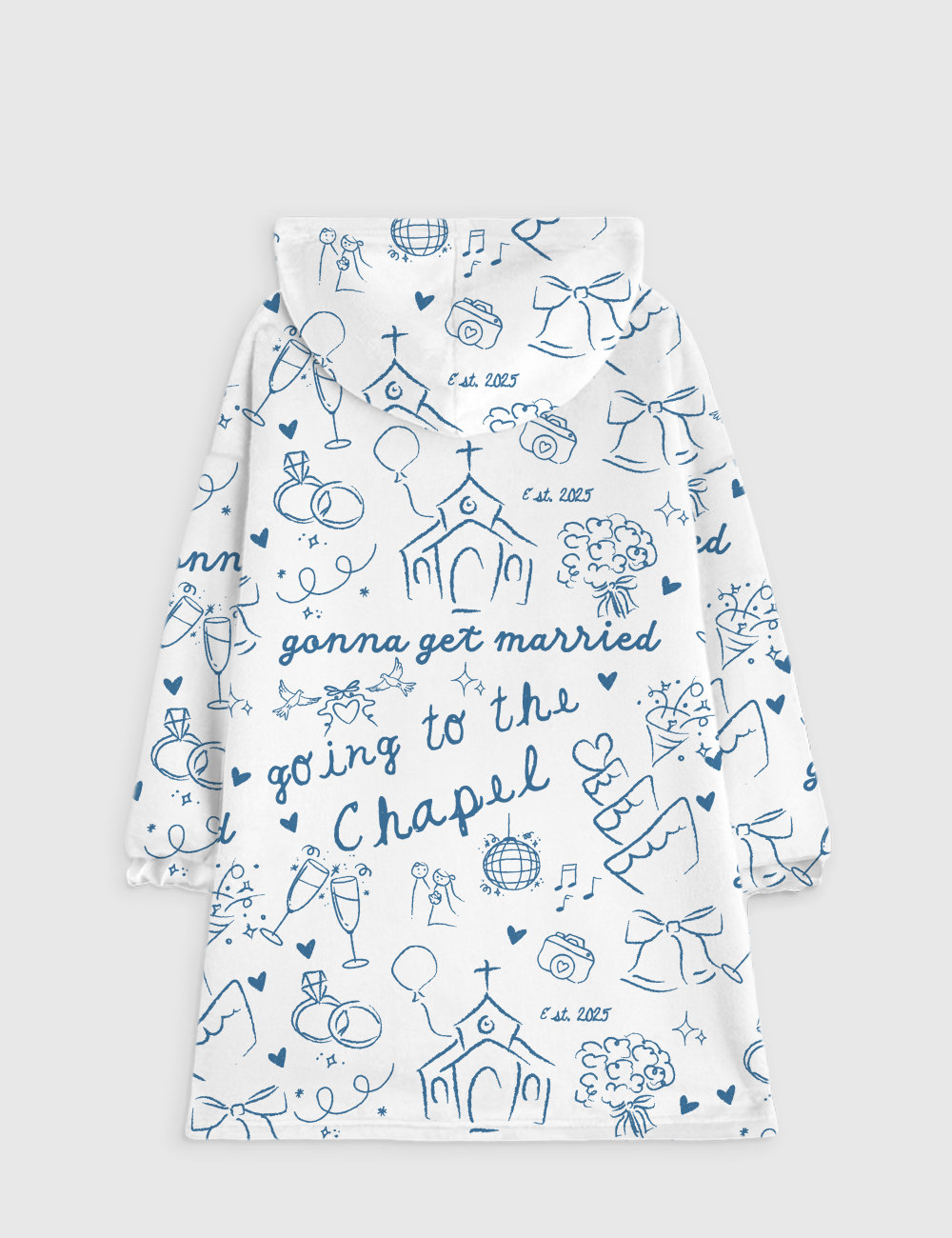 Alternative view of Going To The Chapel Gonna Get Married Bachelorette Bride Wedding Art Print Blanket Hoodie