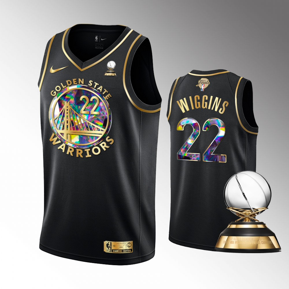 Golden State Warriors 2022 Western Conference Champions Andrew Wiggins Black Diamond Edition Jersey
