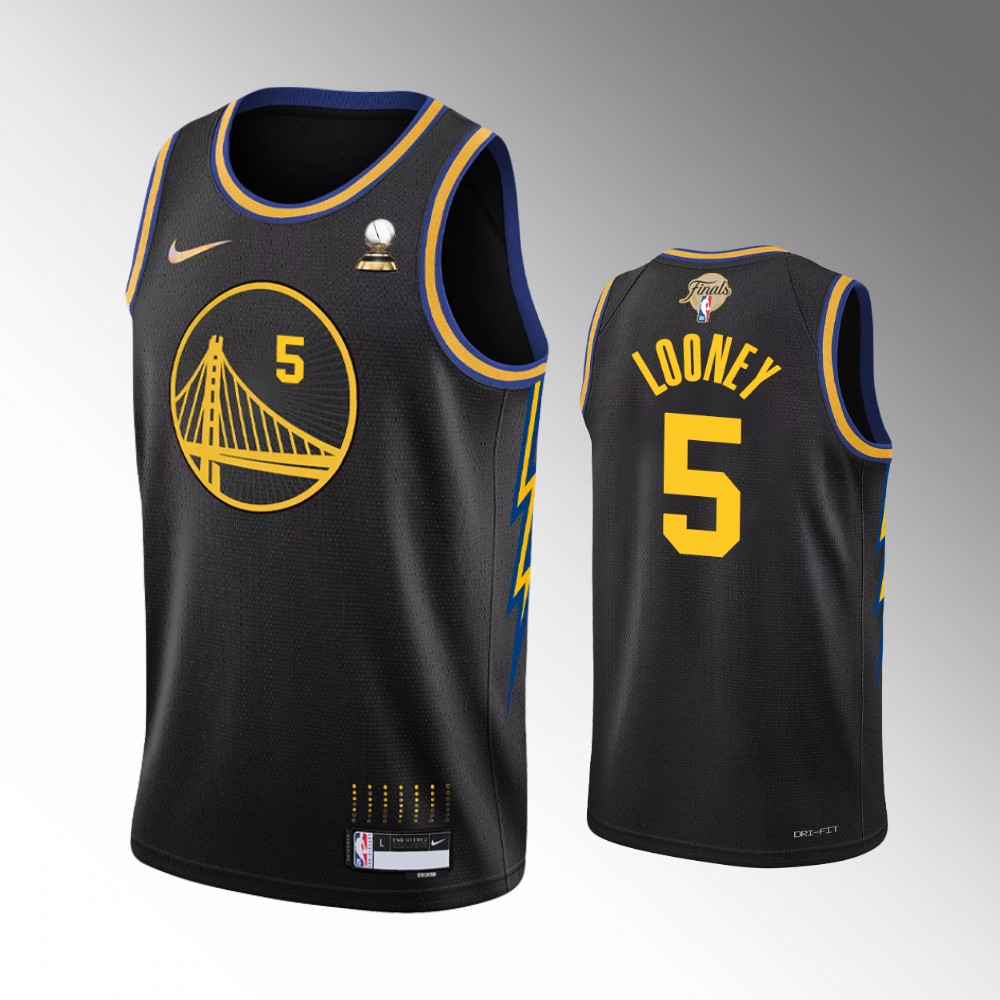 Golden State Warriors 2022 Western Conference Champions Kevon Looney Black City Edition Swingman Jersey