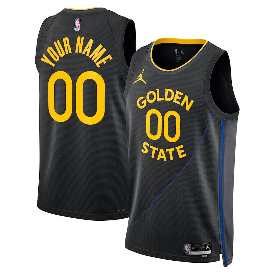 Golden State Warriors 2024/25 Unisex Swingman Custom Jersey - Statement Edition - Black - JS713 