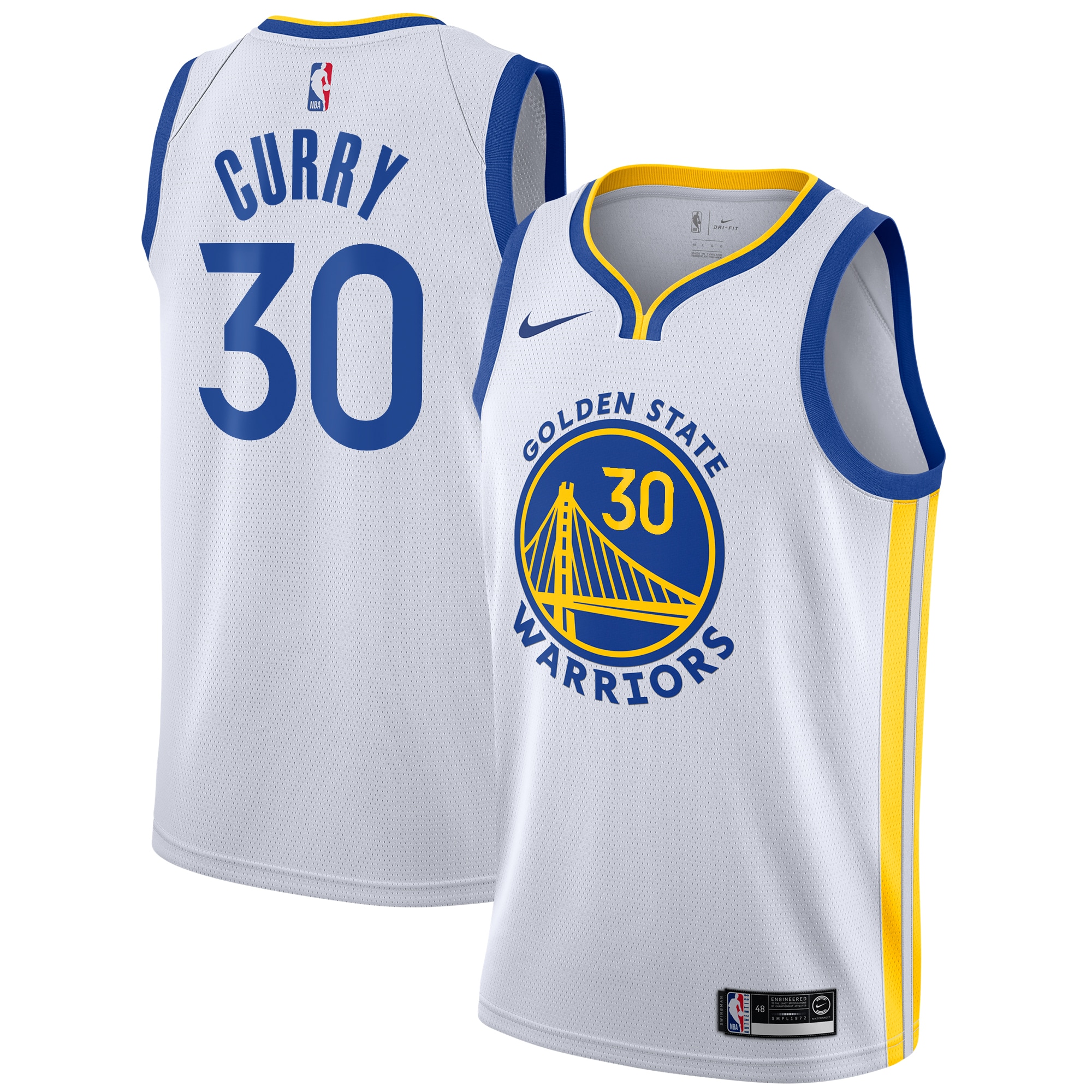 Golden State Warriors Association Edition Swingman Jersey - White - Stephen Curry - Youth - JS729 
