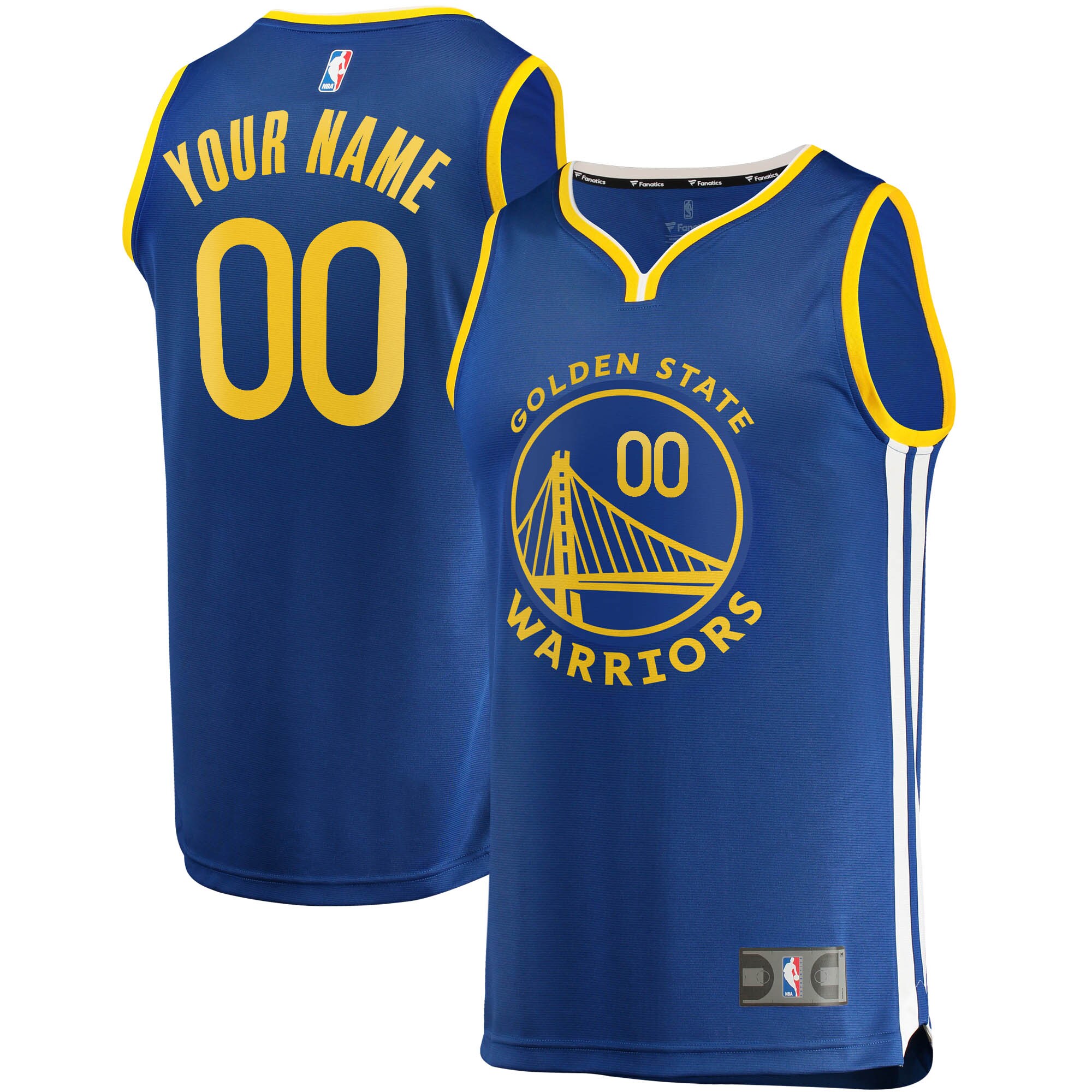 Golden State Warriors Fanatics Fast Break Custom Replica Jersey Royal - Icon Edition