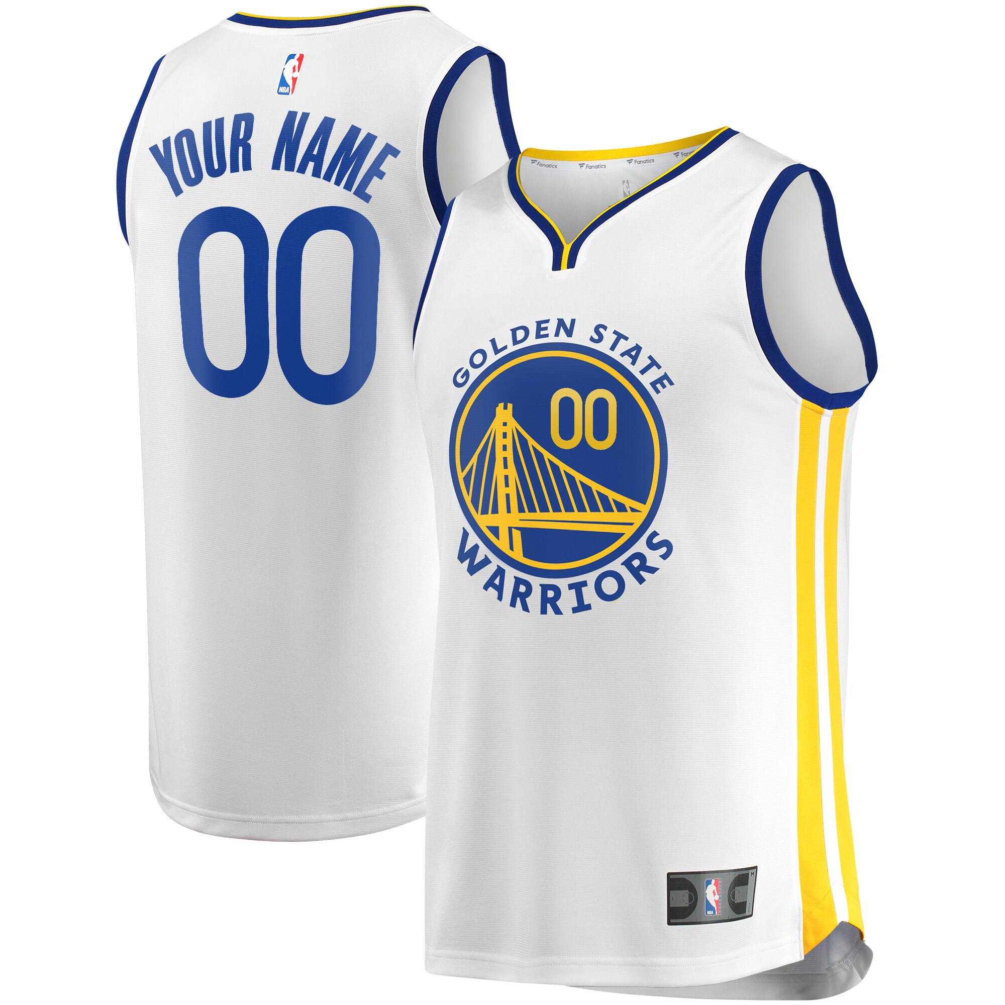Golden State Warriors Fanatics Fast Break Custom Replica Jersey White - Association Edition