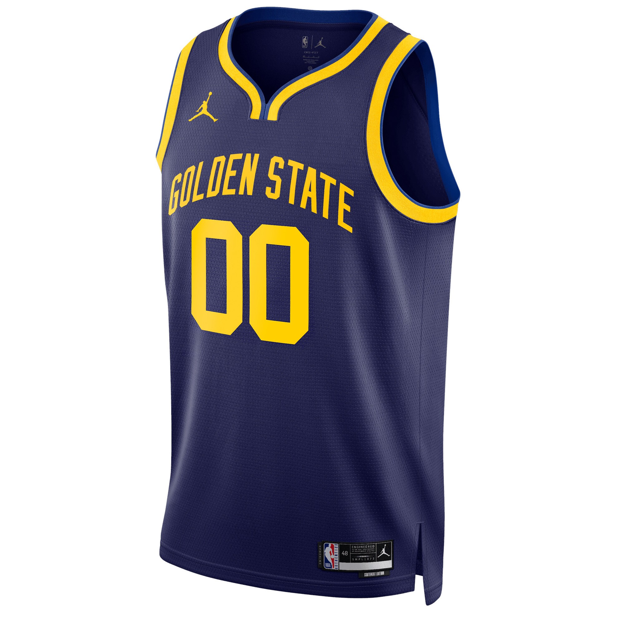 Alternative view of Golden State Warriors Jordan Brand Unisex 2022/23 Swingman Custom Jersey - Statement Edition - Blue