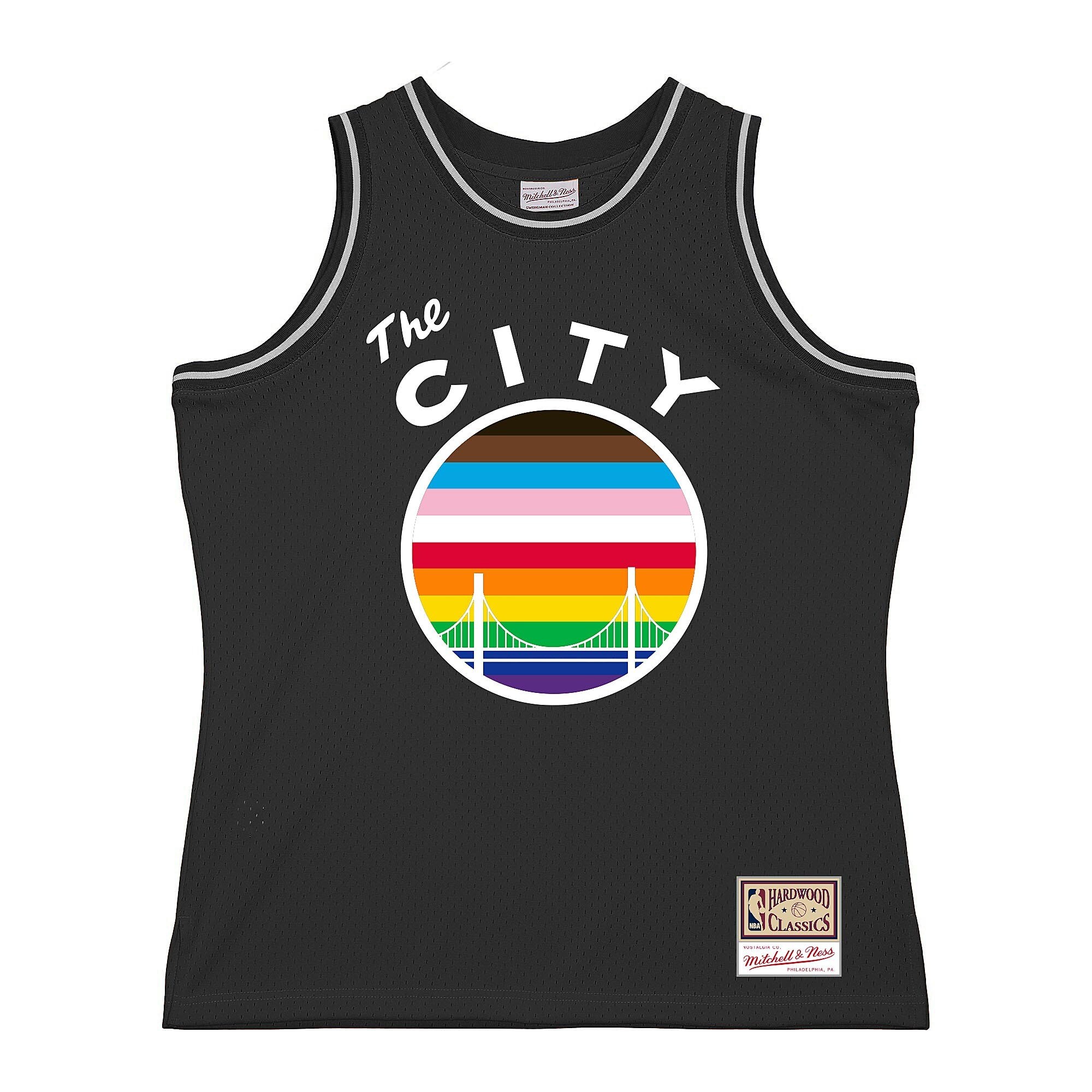 Alternative view of Golden State Warriors Mitchell & Ness Hardwood Classic Pride Jersey - Black