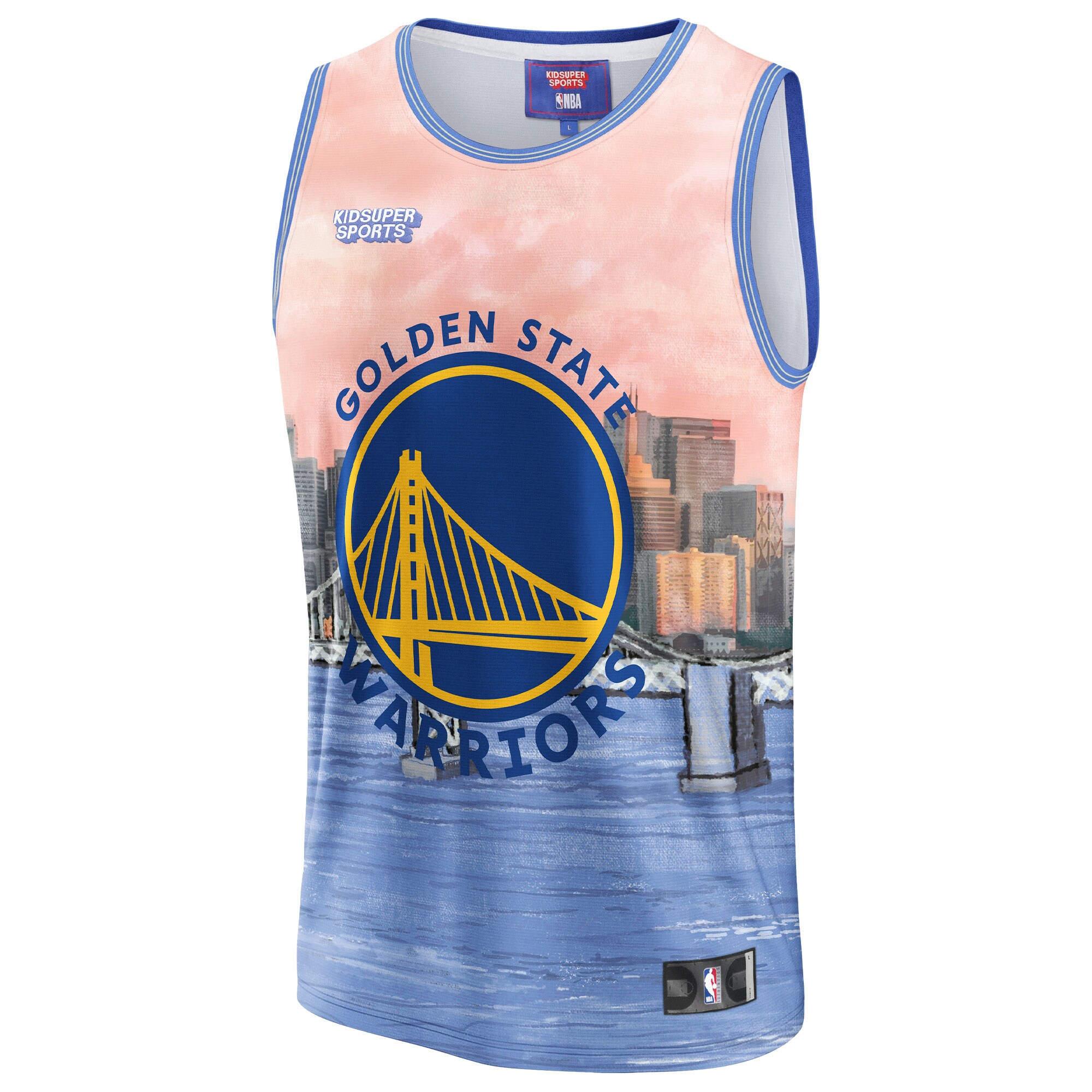 Alternative view of Golden State Warriors Nba & Kidsuper Studios By Fanatics Unisex Hometown Jersey - Blue
