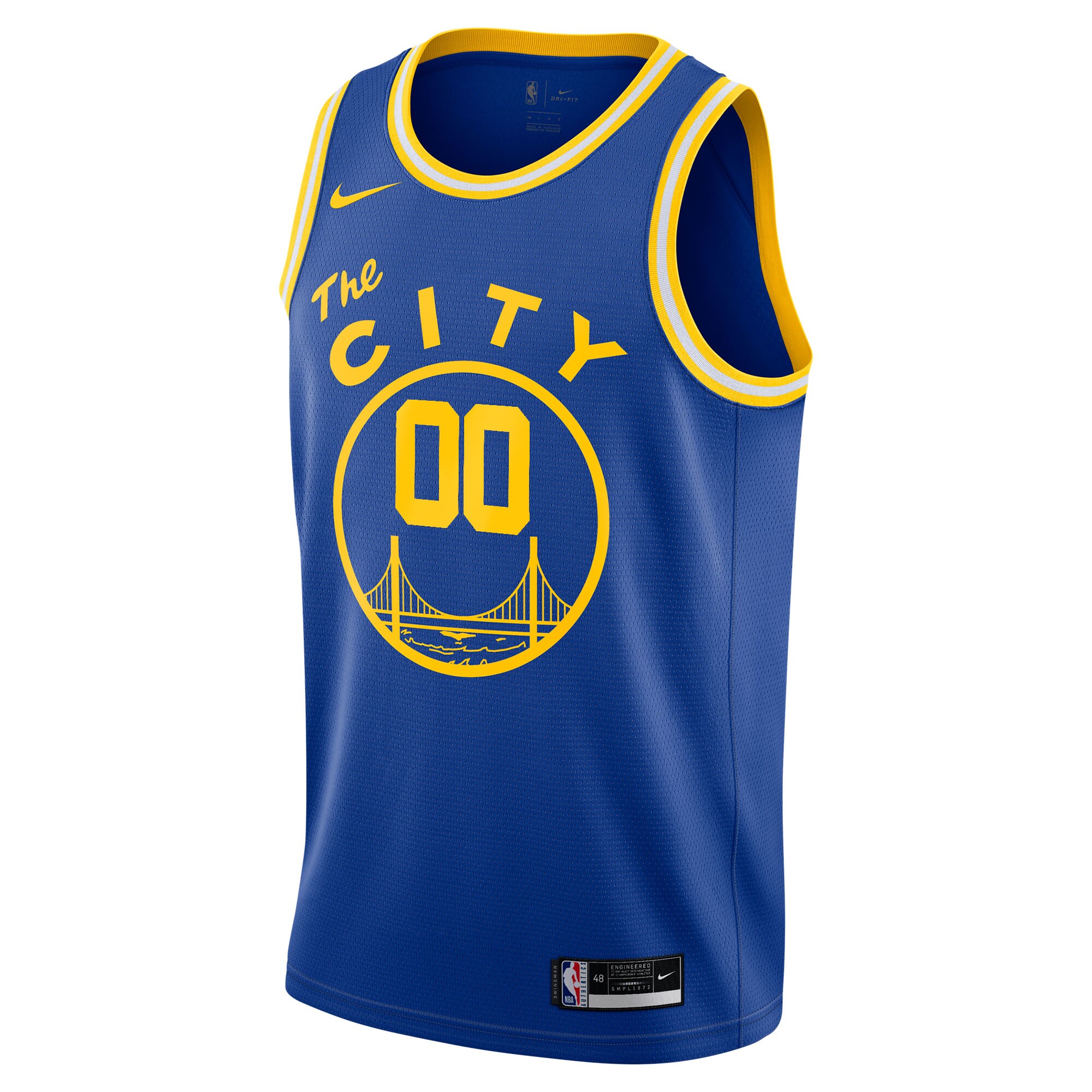 Alternative view of Golden State Warriors Nike 2020/21 Hardwood Classics Swingman Custom Jersey - Blue