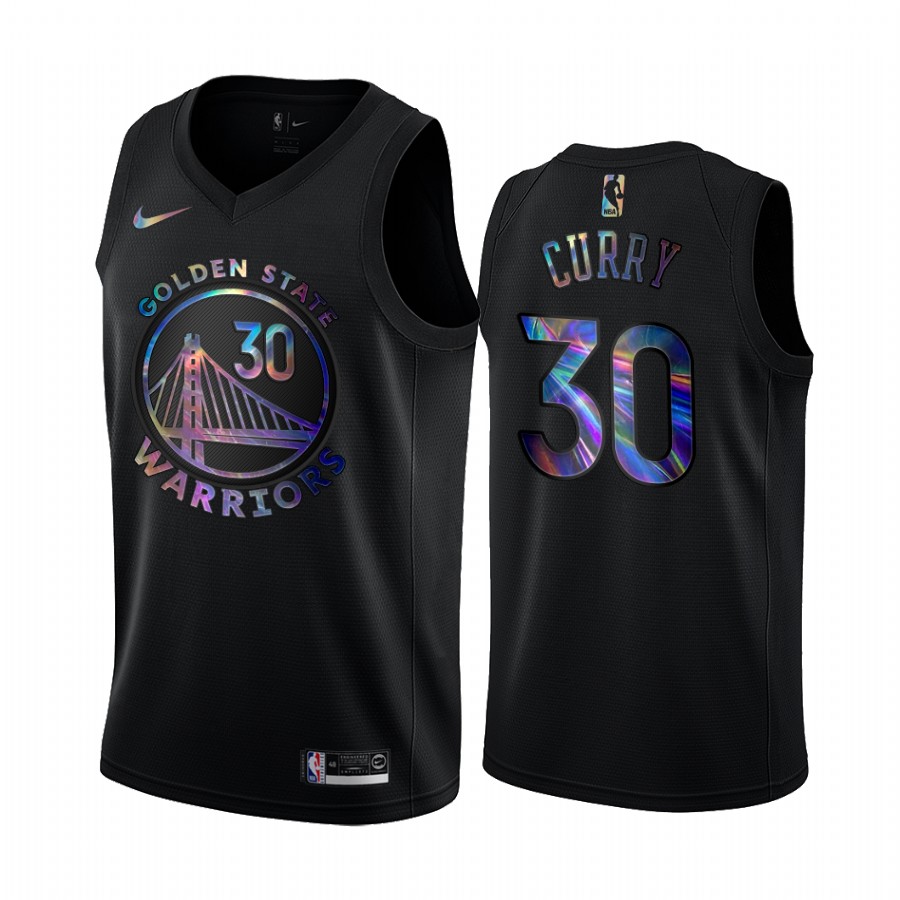 Golden State Warriors Stephen Curry #30 Jersey Iridescent Black 2021 Hwc Limited