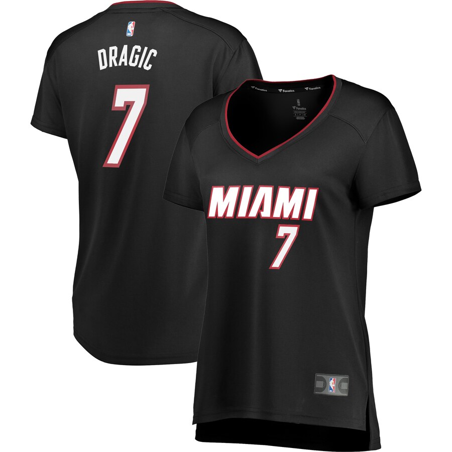 Goran Dragic Miami Heat Fanatics Branded Women's Fast Break Home Jersey Black - Icon Edition