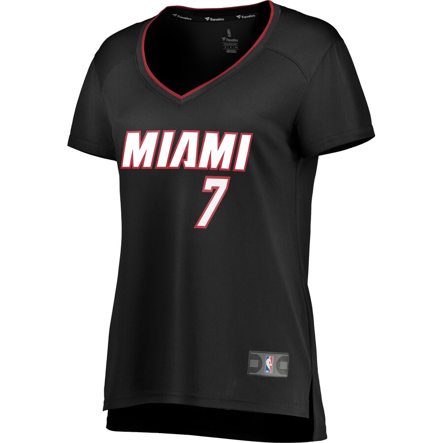 Alternative view of Goran Dragic Miami Heat Fanatics Branded Women's Fast Break Home Jersey Black - Icon Edition