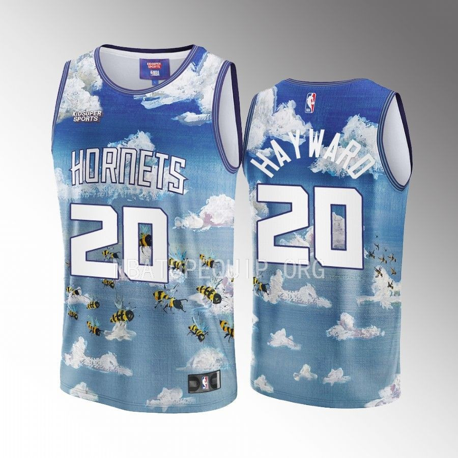 Gordon Hayward 20 Charlotte Hornets NBA & KidSuper Studios Unisex Hometown Jersey - JS301 