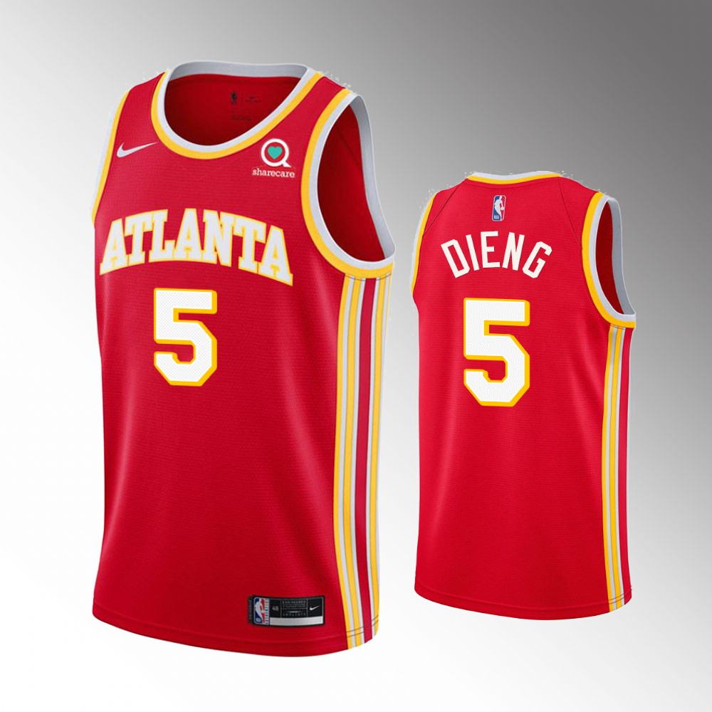 Gorgui Dieng Atlanta Hawks 2021 Icon Edition Red 2021 Trade Jersey