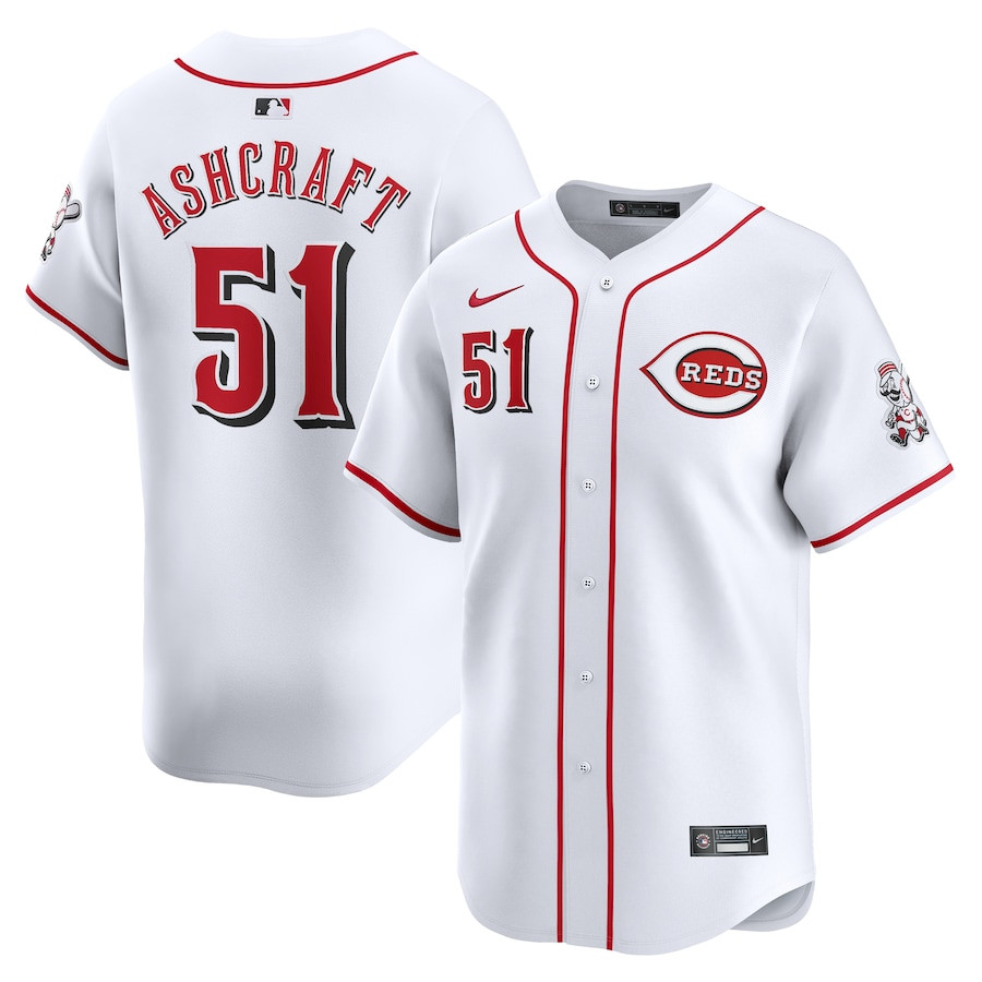 Graham Ashcraft 51 Cincinnati Reds Home Limited Player Men Jersey - White