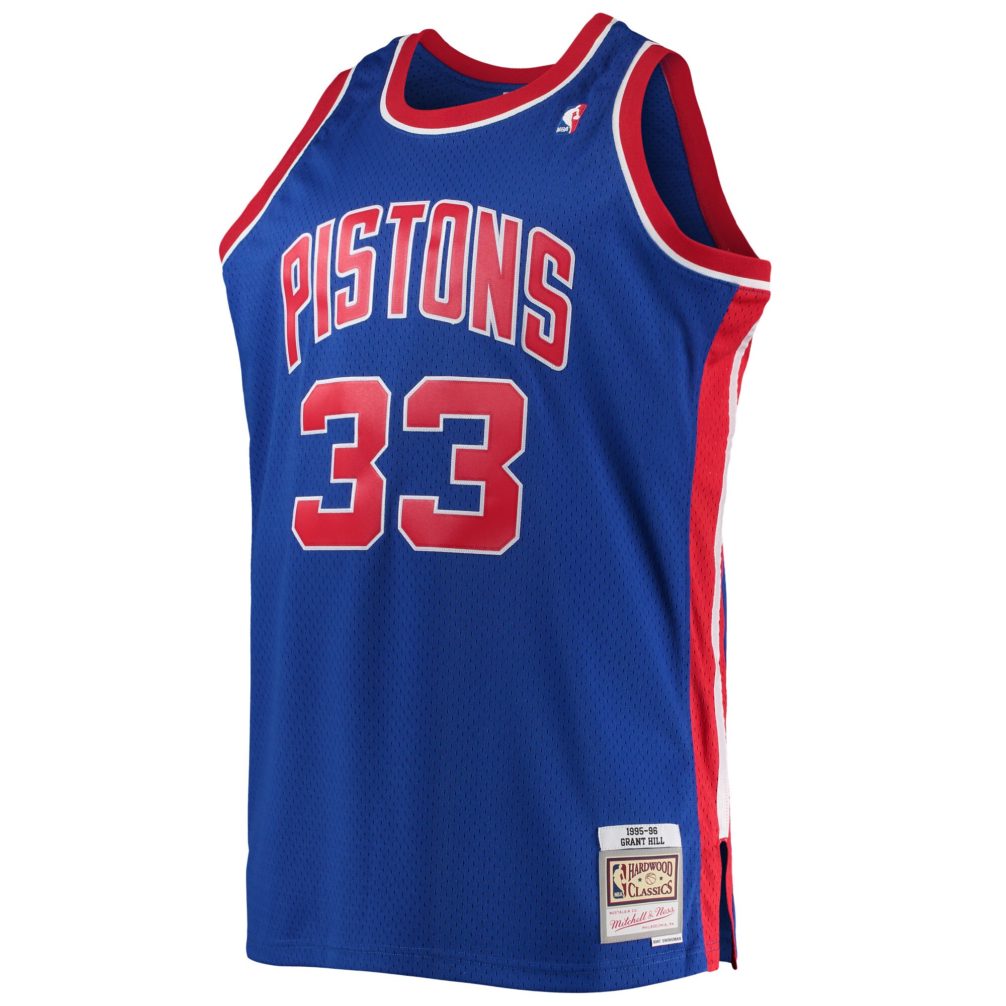 Alternative view of Grant Hill Detroit Pistons Mitchell & Ness 1995/96 Big & Tall Hardwood Classics Swingman Jersey - Blue