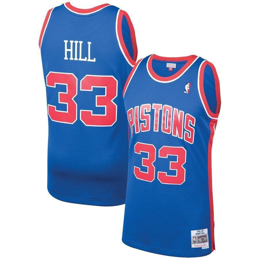 Grant Hill Detroit Pistons Mitchell & Ness 1995-96 Hardwood Classics Swingman Player Jersey - Blue - JS624 