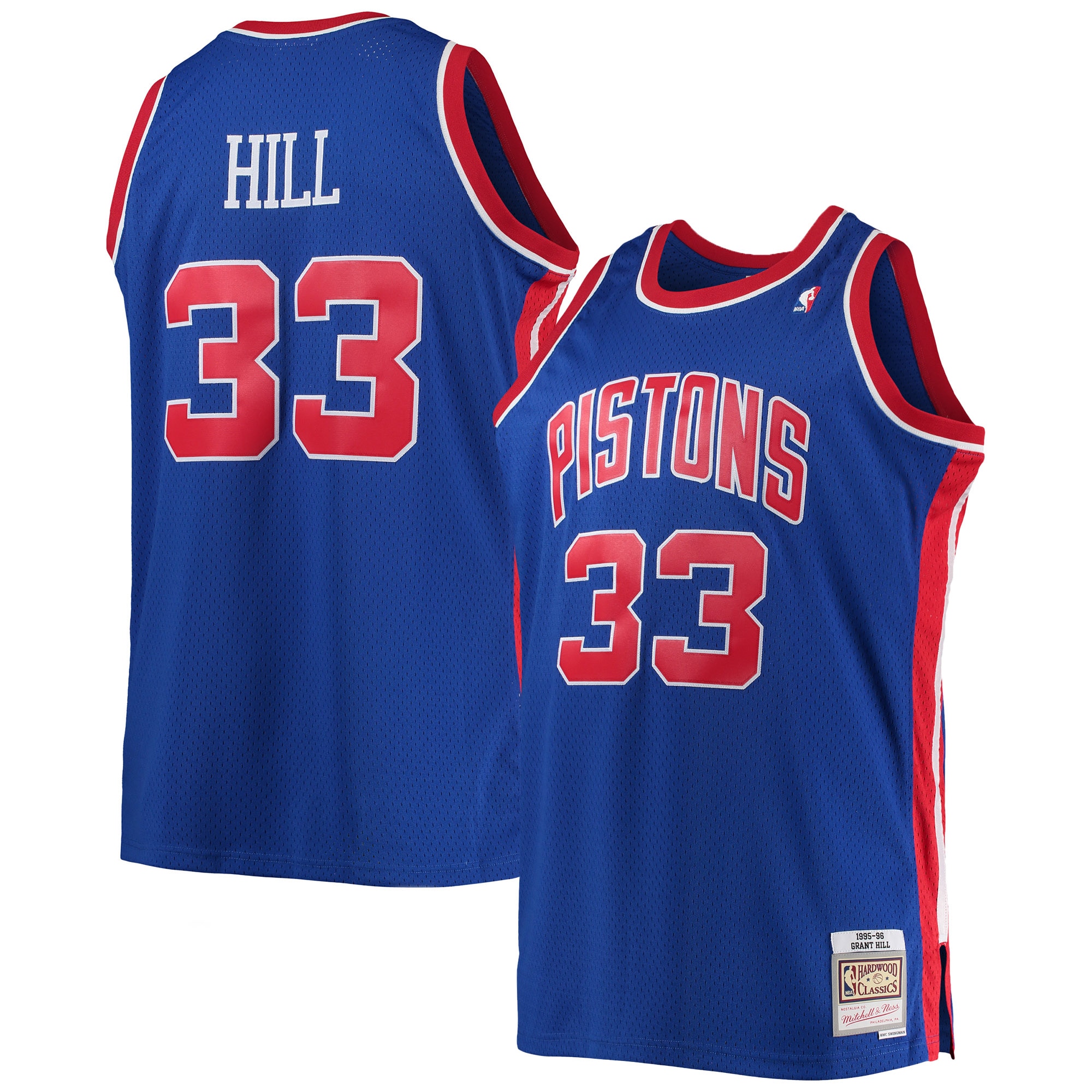 Alternative view of Grant Hill Detroit Pistons Mitchell & Ness Big & Tall Hardwood Classics Swingman Jersey - Blue