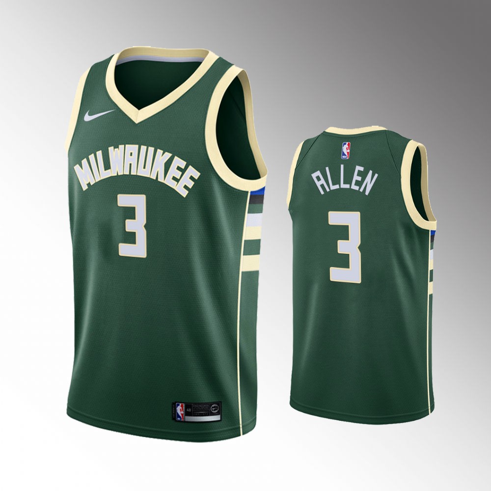 Grayson Allen Milwaukee Bucks 2021 Icon Edition Green 2021 Trade Jersey