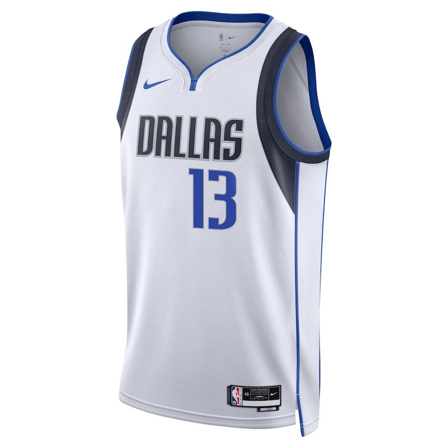 Alternative view of Greg Brown III 13 Dallas Mavericks 2024 FINALS PATCH Swingman Jersey - Association Edition - White - JS963 