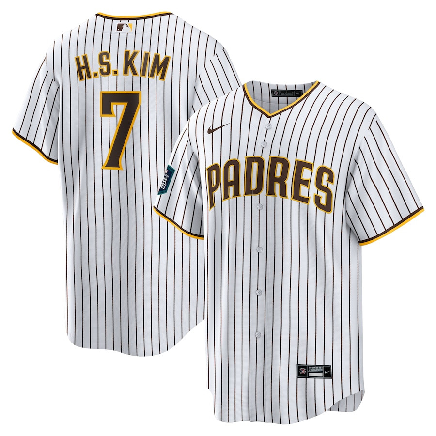 Ha-Seong Kim 7 San Diego Padres 2024 MLB World Tour Seoul Series Home Player Men Jersey - White 