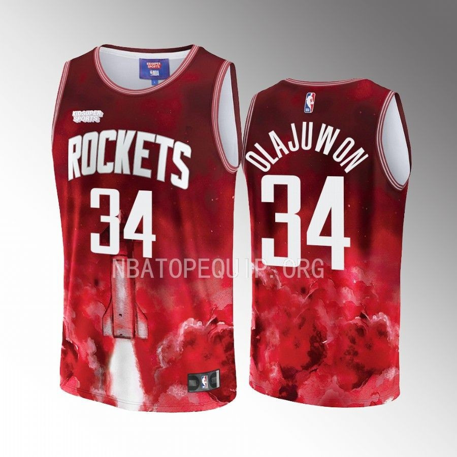 Hakeem Olajuwon 34 Houston Rockets NBA & KidSuper Studios Unisex Hometown Jersey - JS870 