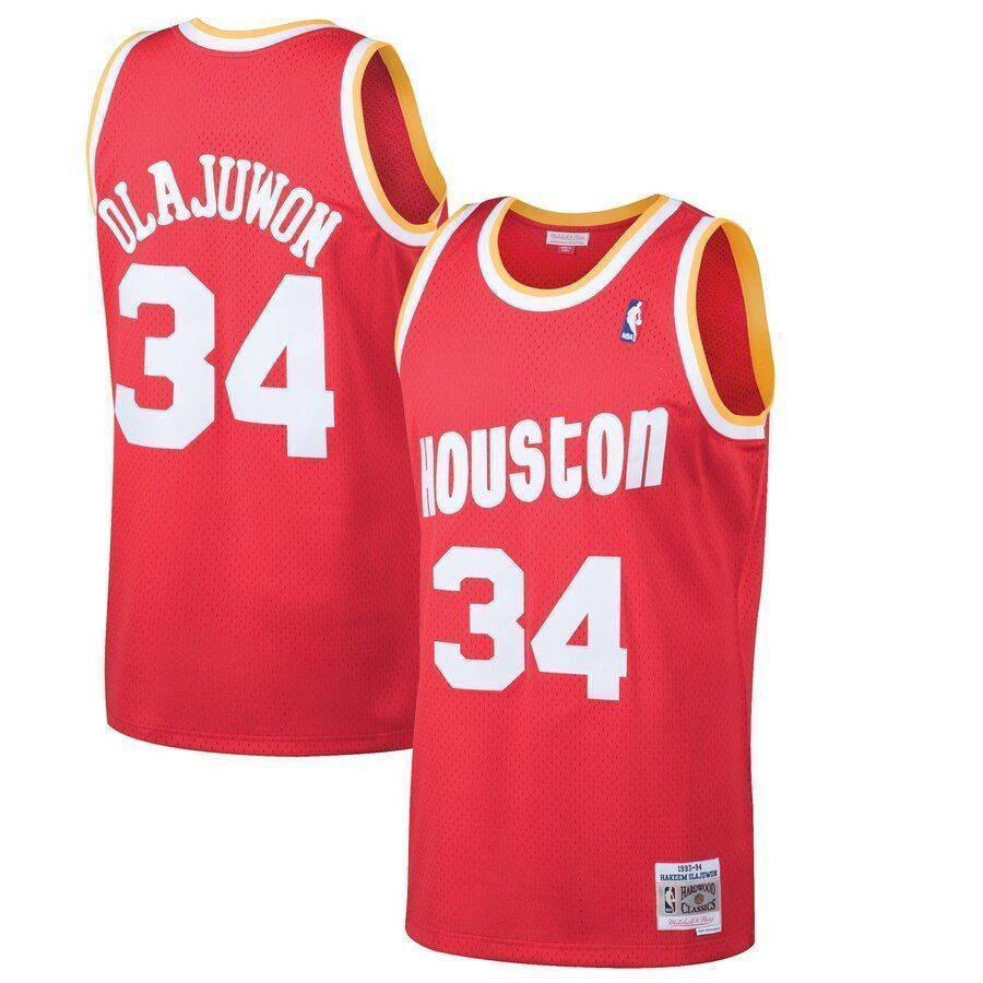 Hakeem Olajuwon Houston Rockets Mitchell & Ness 1993-94 Hardwood Classics Swingman Jersey - Red - JS529 