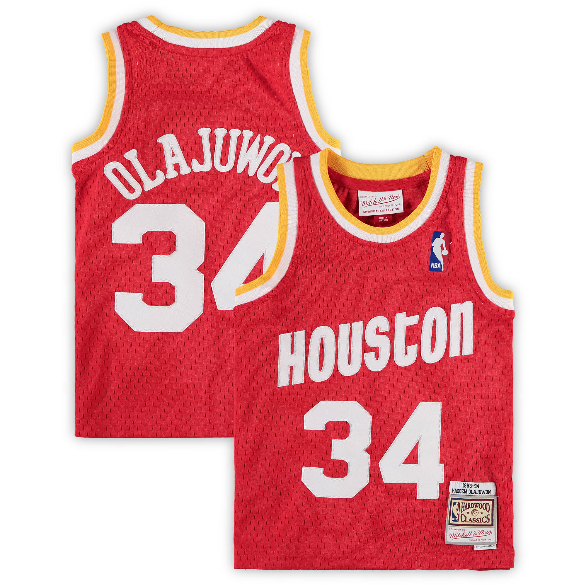 Alternative view of Hakeem Olajuwon Houston Rockets Mitchell & Ness Preschool Hardwood Classics Throwback Team Jersey - Red