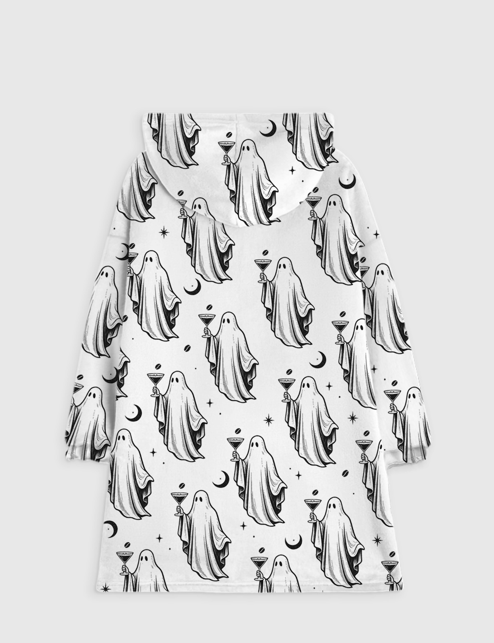 Alternative view of Halloween Ghost Cocktail Espresso Martini Flannel Blanket Hoodie