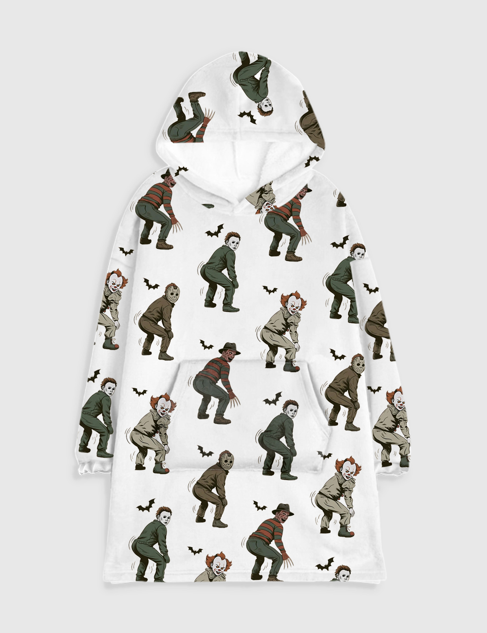 Halloween Twerk Or Treat Horror Characters Dancing Killer Flannel Blanket Hoodie
