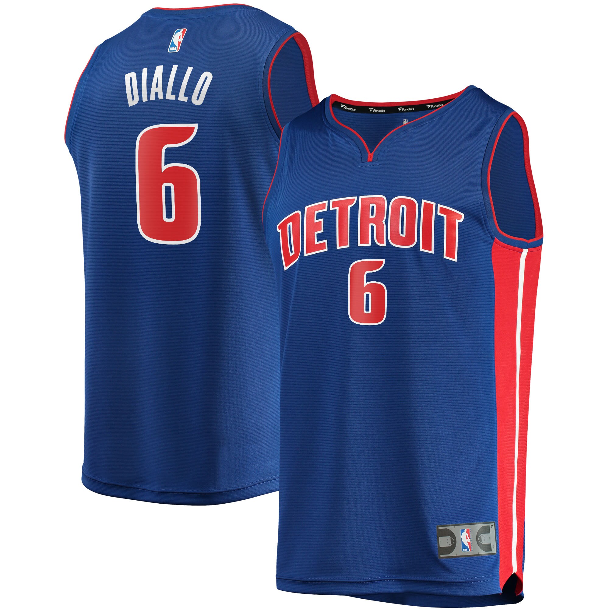 Alternative view of Hamidou Diallo Detroit Pistons Fanatics Branded 2021/22 Fast Break Replica Jersey - Icon Edition - Blue