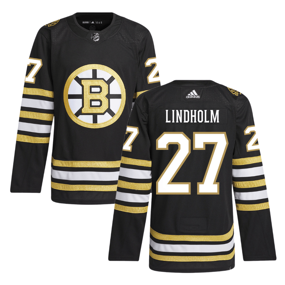 Hampus Lindholm 27 Boston Bruins 100th Anniversary Primegreen Home Men Jersey - Black - JS282 
