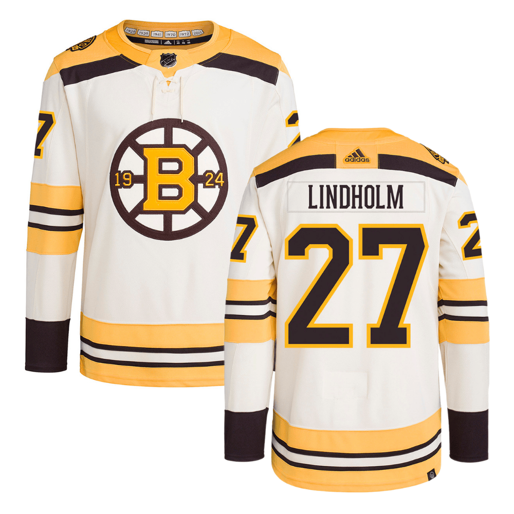 Hampus Lindholm 27 Boston Bruins 100th Anniversary Primegreen Third Men Jersey - Cream - JS221 